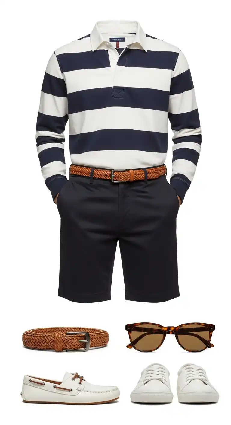 9 Black Shorts Outfit Men Ideas to Look Effortlessly Cool 7 6) Prep With a Twist