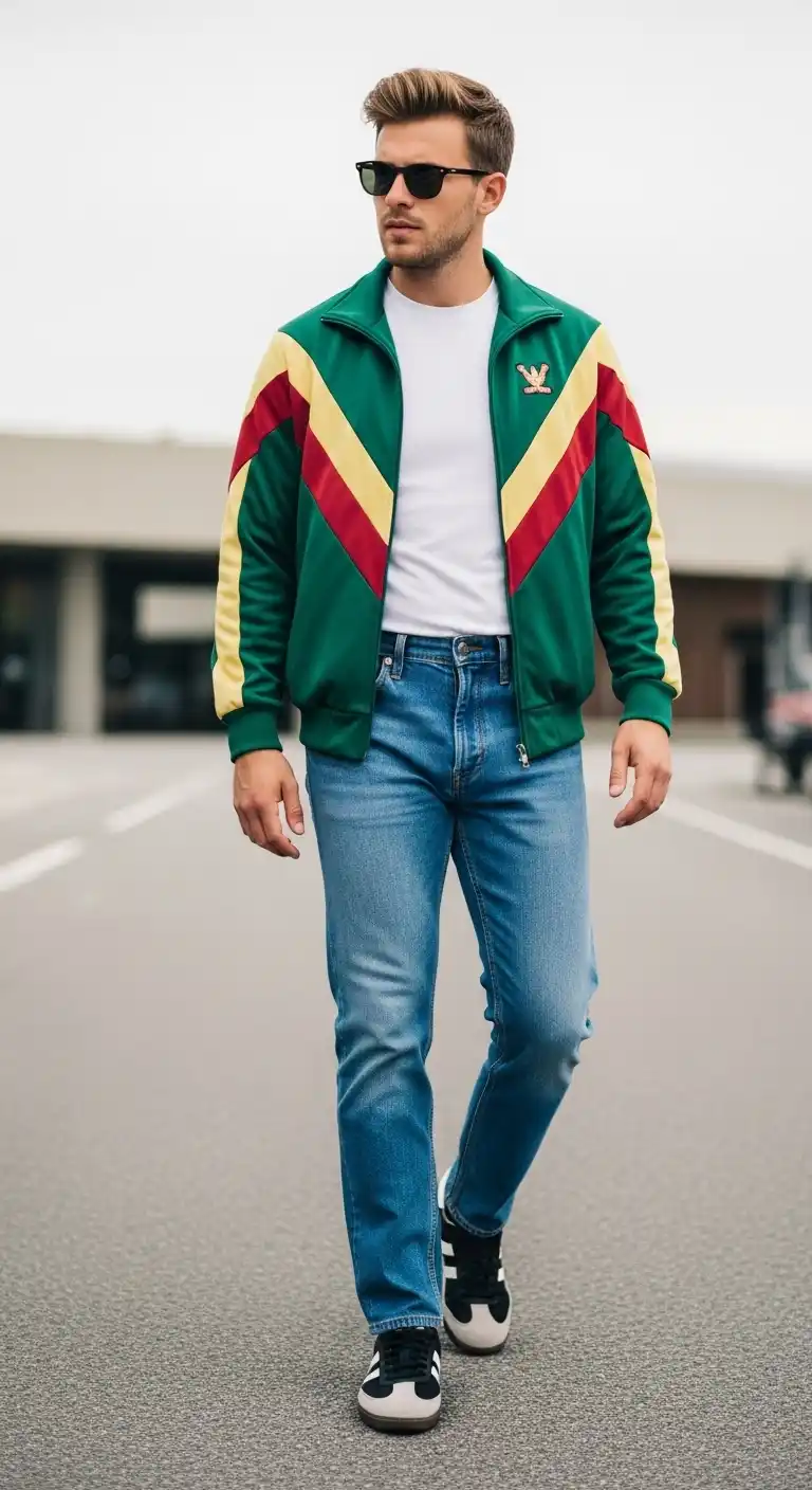 8 Samba Outfit Men Styles For Everyday Streetwear That Will Level Up Your Look 4 3. The Retro Athletic Aesthetic