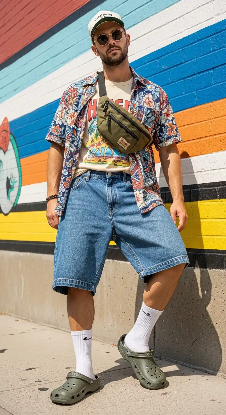 10 Crocs Outfit Ideas For Men That Actually Work And Look Surprisingly Cool 6 5. Go Full “Dad Core” But Make It Fashion