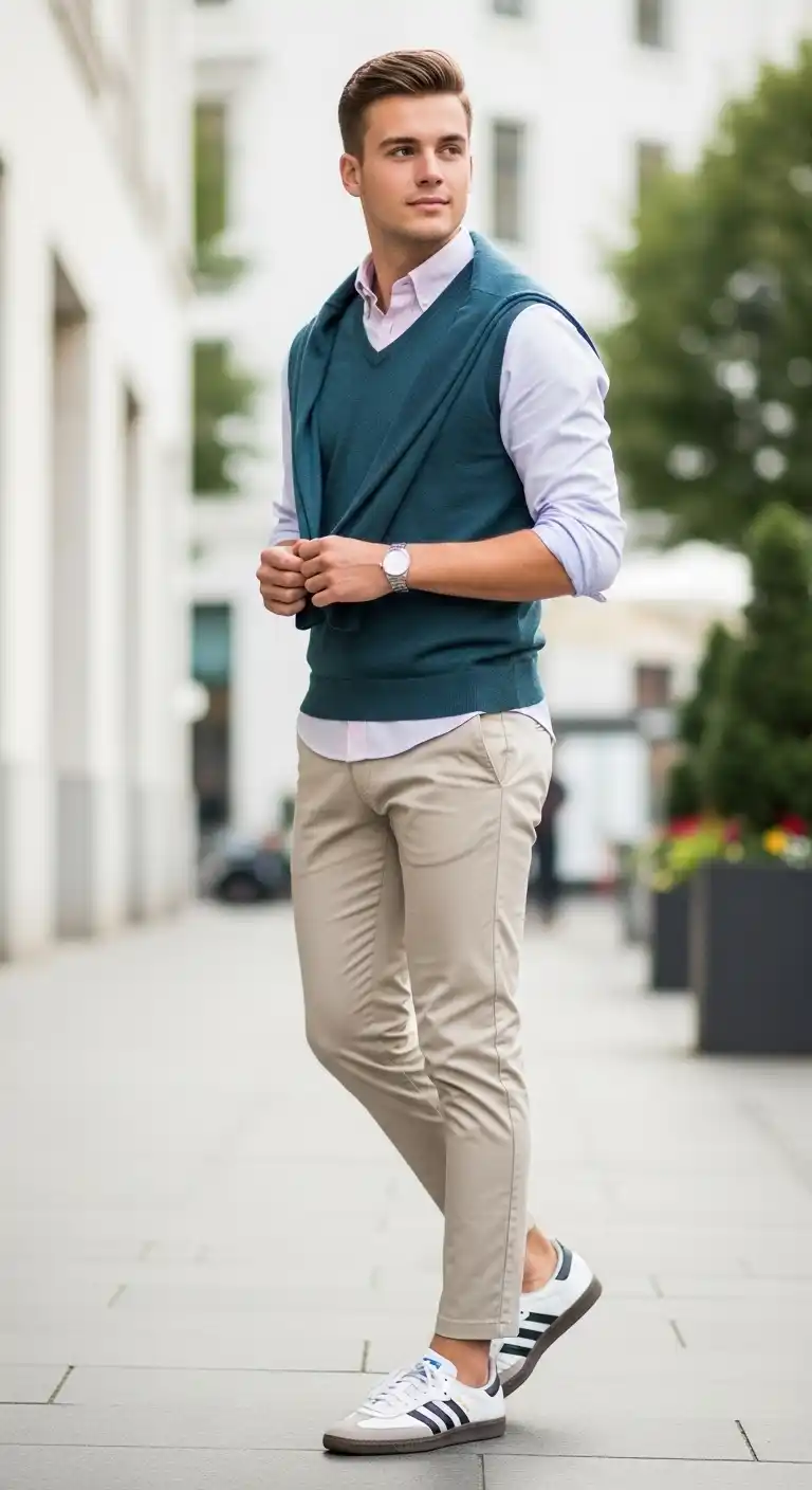 8 Samba Outfit Men Styles For Everyday Streetwear That Will Level Up Your Look 7 6. Preppy with a Modern Twist