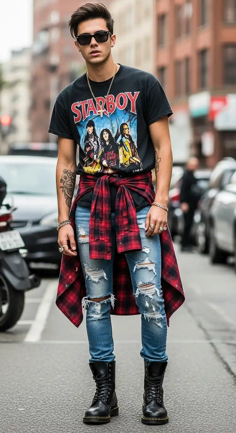 9 Starboy Aesthetic Outfit Men Looks For A Bold Vibe To Unlock Your Inner Icon 7 6. The Distressed Rockstar Aesthetic
