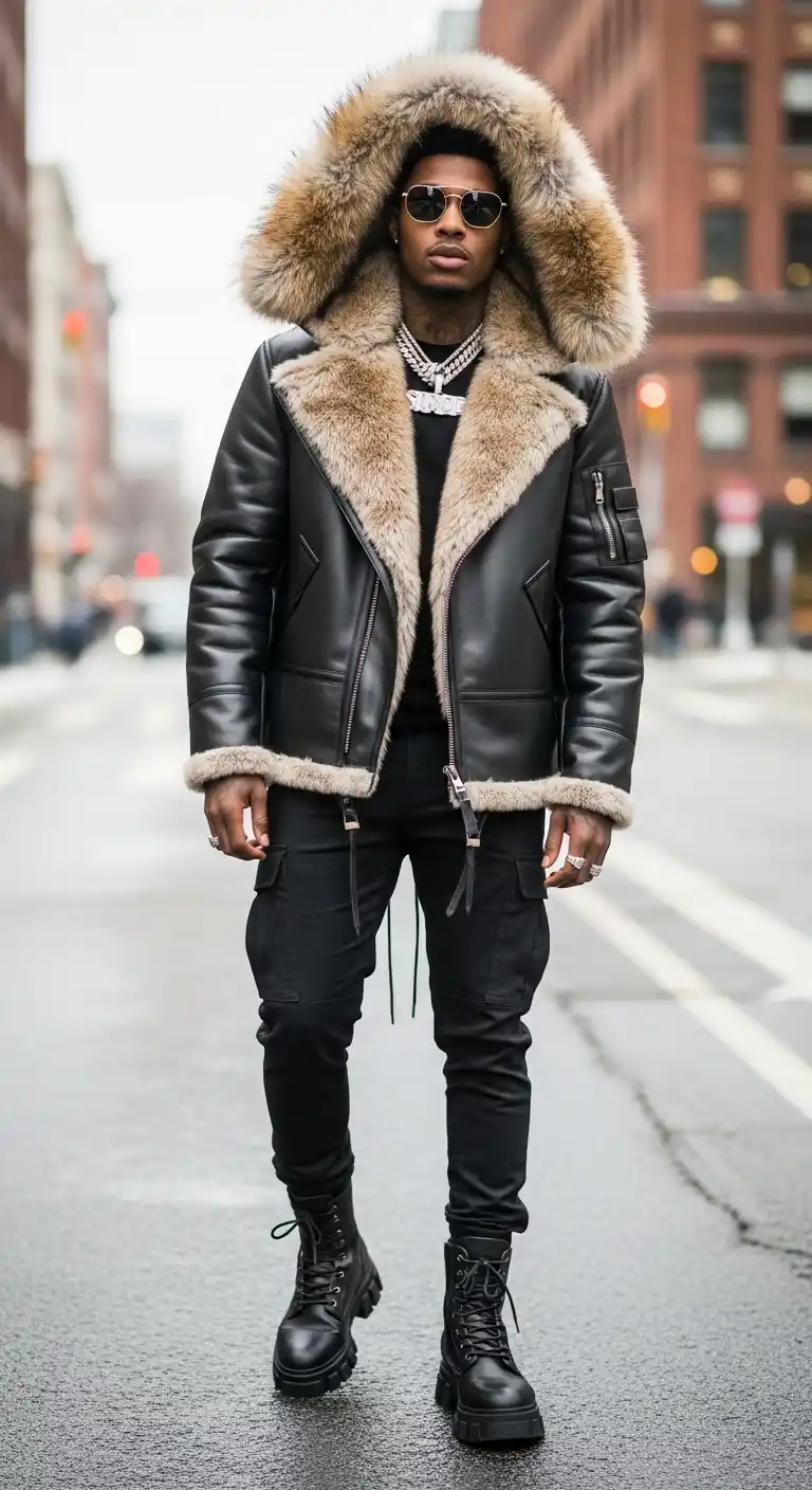 9 Starboy Aesthetic Outfit Men Looks For A Bold Vibe To Unlock Your Inner Icon 9 8. The Fur-Trimmed Mogul