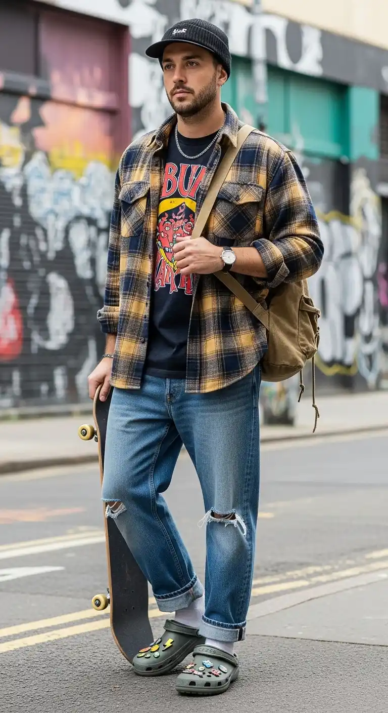 10 Crocs Outfit Ideas For Men That Actually Work And Look Surprisingly Cool 10 9. The Modern “Skater” Influence