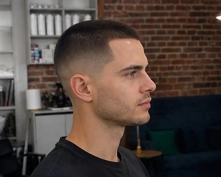 20 Trendy Buzzcut Hairstyles for Men for Every Face and Hairline 12 Textured Buzz With a Box-Shaped Front