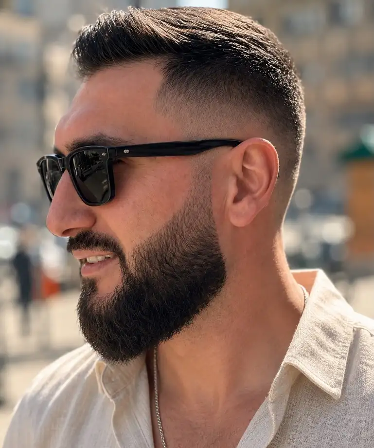 Short Beard Styles for Men: 35 Sharp Cuts for Every Face Shape 9 Dense Beard Paired With a High Skin Fade