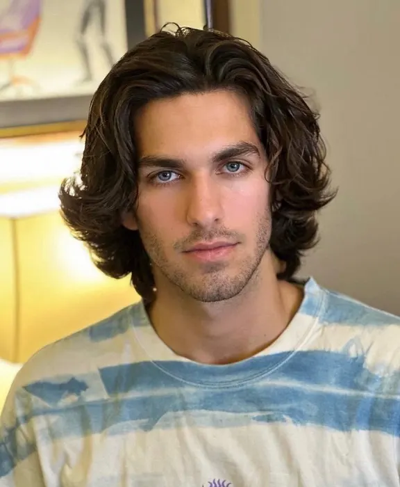 20 Wavy Hair Men Ideas That Look Natural and Stylish Now 8 The Shoulder Grazing Layered Wave
