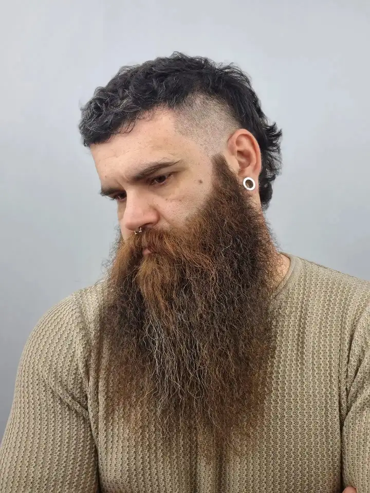 20 Long Beard Hairstyles for Men with Serious Style 10 The Modern Mullet and Beard