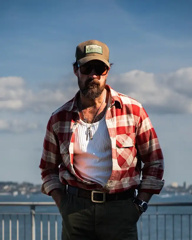 22 Men's Flannel Shirts Ideas for Fall You’ll Actually Wear 6 Rugged Red Check by the Water