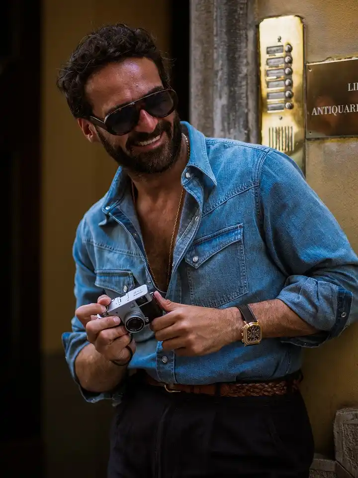 21 Stylish Denim Shirt Ideas for Men That Always Turn Heads 3 Wear It Open With Gold Layers Like an Italian Street Regular