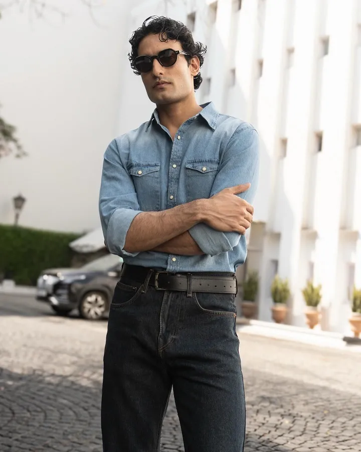 21 Stylish Denim Shirt Ideas for Men That Always Turn Heads 18 Two Different Washes of Denim Can Still Work as a Set