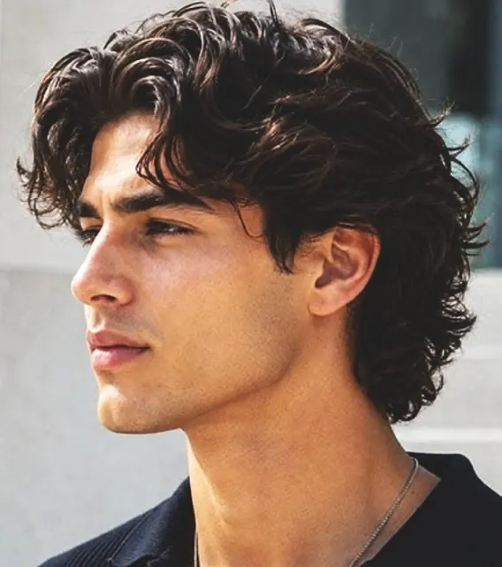 20 Wavy Hair Men Ideas That Look Natural and Stylish Now 5 The Loose Curl Crop with Face Framing Pieces