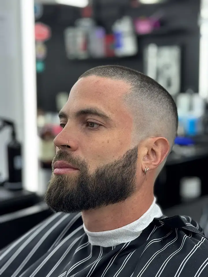 20 Trendy Buzzcut Hairstyles for Men for Every Face and Hairline 18 The Confident Buzz for a Higher Hairline