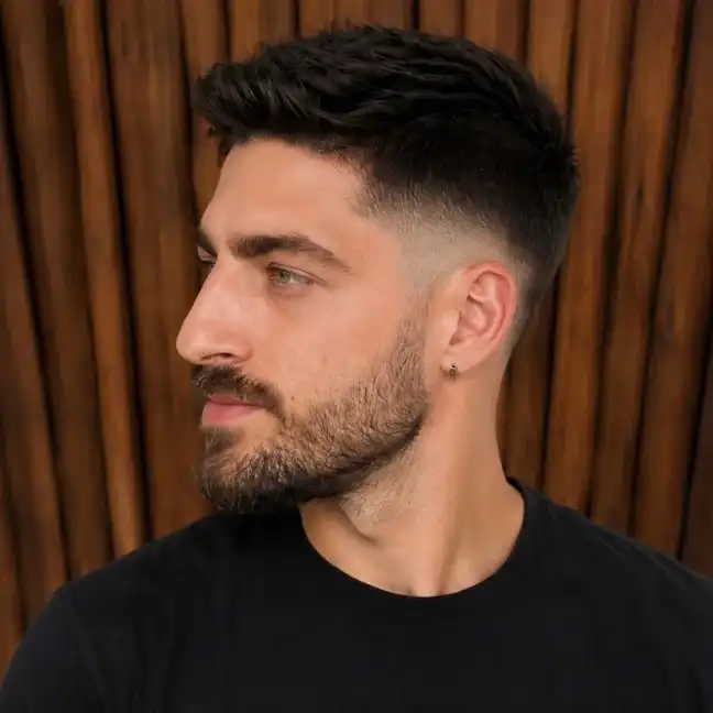31 Short Hair Ideas for Men That Suit Almost Any Face 6 Textured Quiff With a Clean Mid Fade