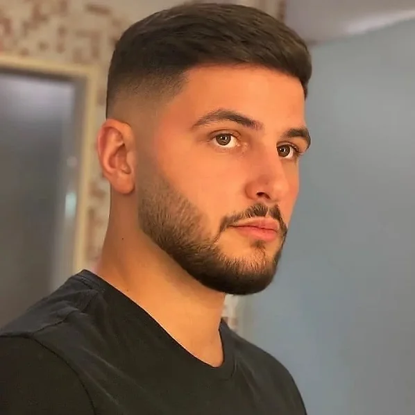 15 Straight Hair Cuts For Men Your Barber Will Understand 2 Clean Mid Fade With A Connected Full Beard