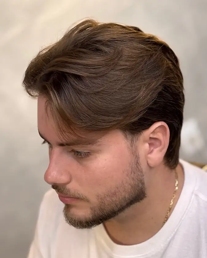 24 Timeless Old Money Haircuts for Men (With What to Ask Your Barber) 14 Long Layered Fringe Swept Off a Deep Side Part