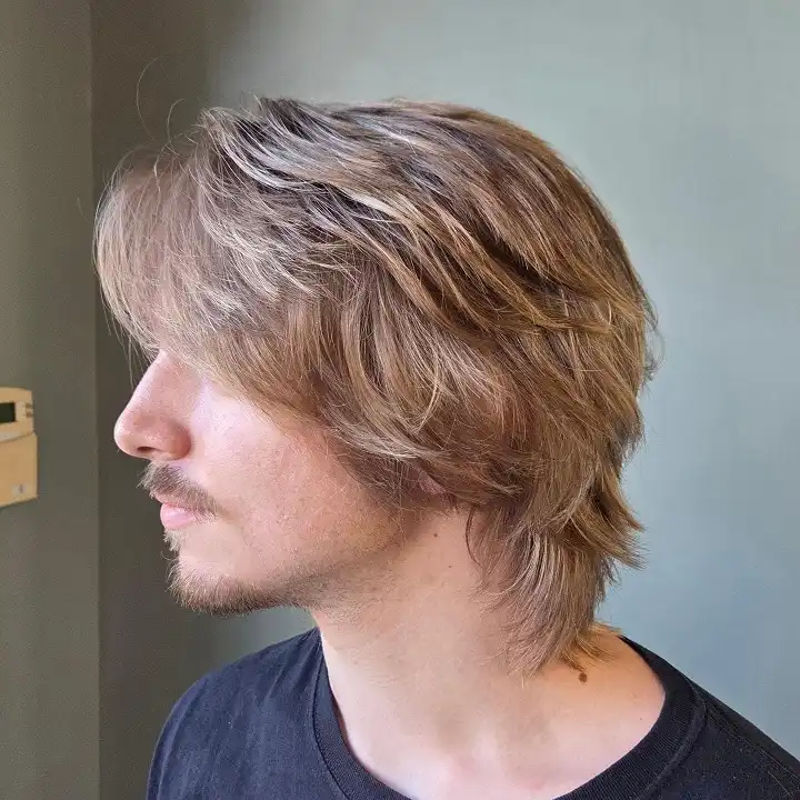19 Wolfcut Hair for Men Styles Your Barber Will Actually Understand 15 Sandy Blonde Wolf Cut With Feathered, Flicked Ends