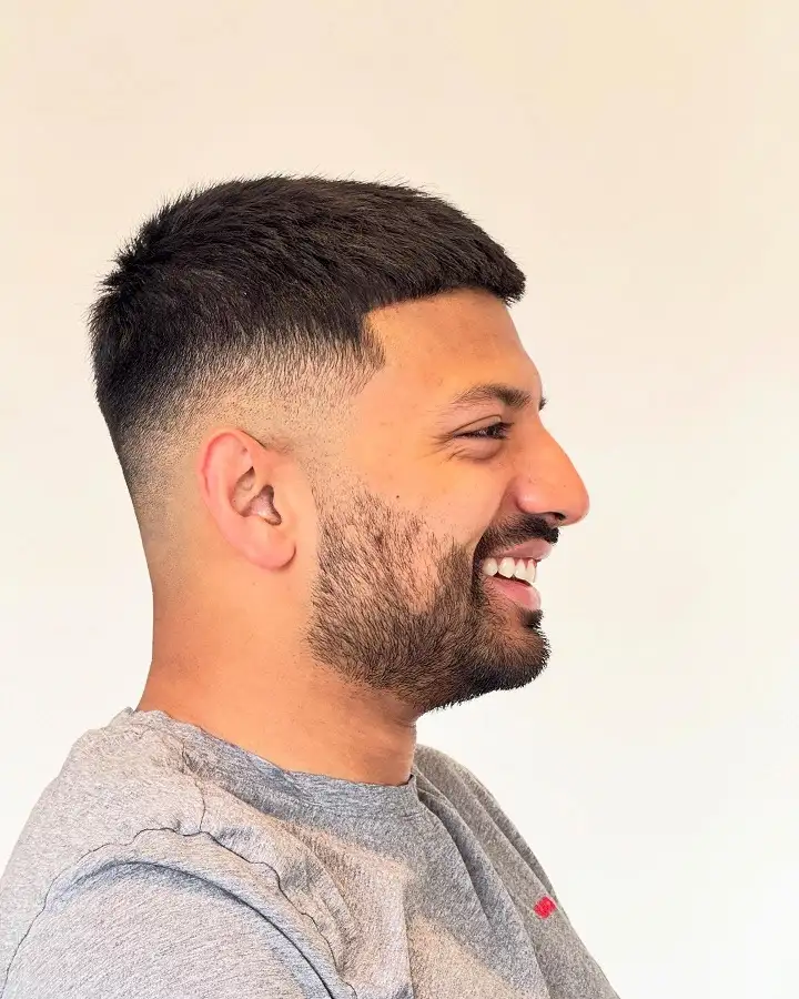 20 Trendy Buzzcut Hairstyles for Men for Every Face and Hairline 14 The Short Buzz With Light Stubble for Everyday Wear