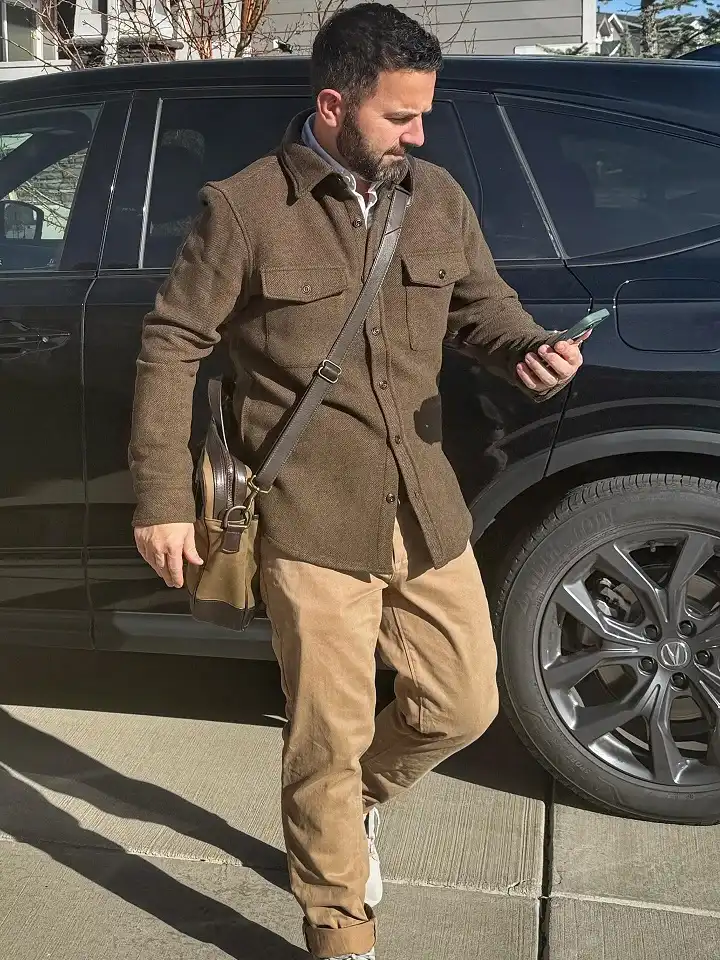 16 Casual Fall Outfit Ideas for Men That Feel Effortless Now 5 Wear a Wool Shirt Jacket for Errand Day