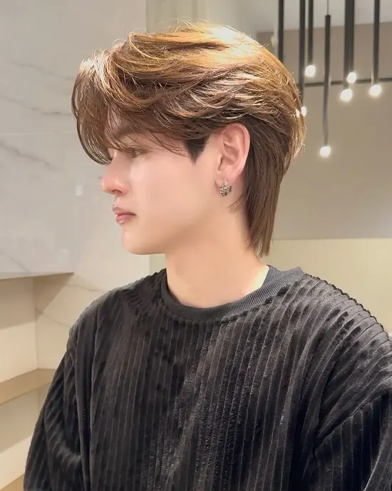 18 Korean Men Hairstyle Ideas for Every Face Shape 3 Brown Layered Two Block