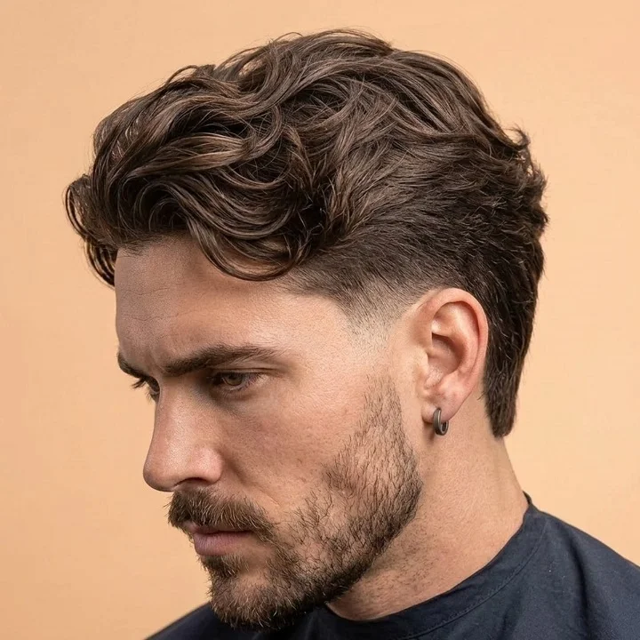 15 Hair Designs for Men (And Exactly What to Ask Your Barber For) 5 Loose Waves Pushed Back Over A Low Taper