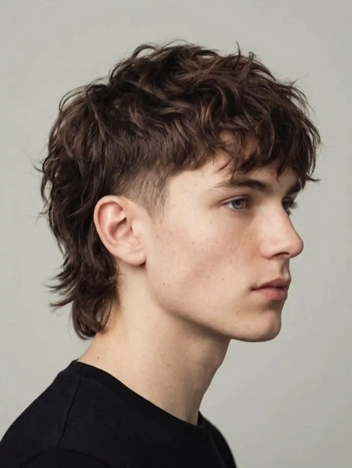 15 Hair Designs for Men (And Exactly What to Ask Your Barber For) 2 Curly Modern Mullet With A Tapered Nape