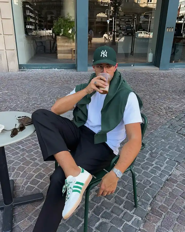 18 Men's Preppy Looks That Make Any Closet Look Expensive 5 Green Hoodie Over the Shoulders, Cafe Version