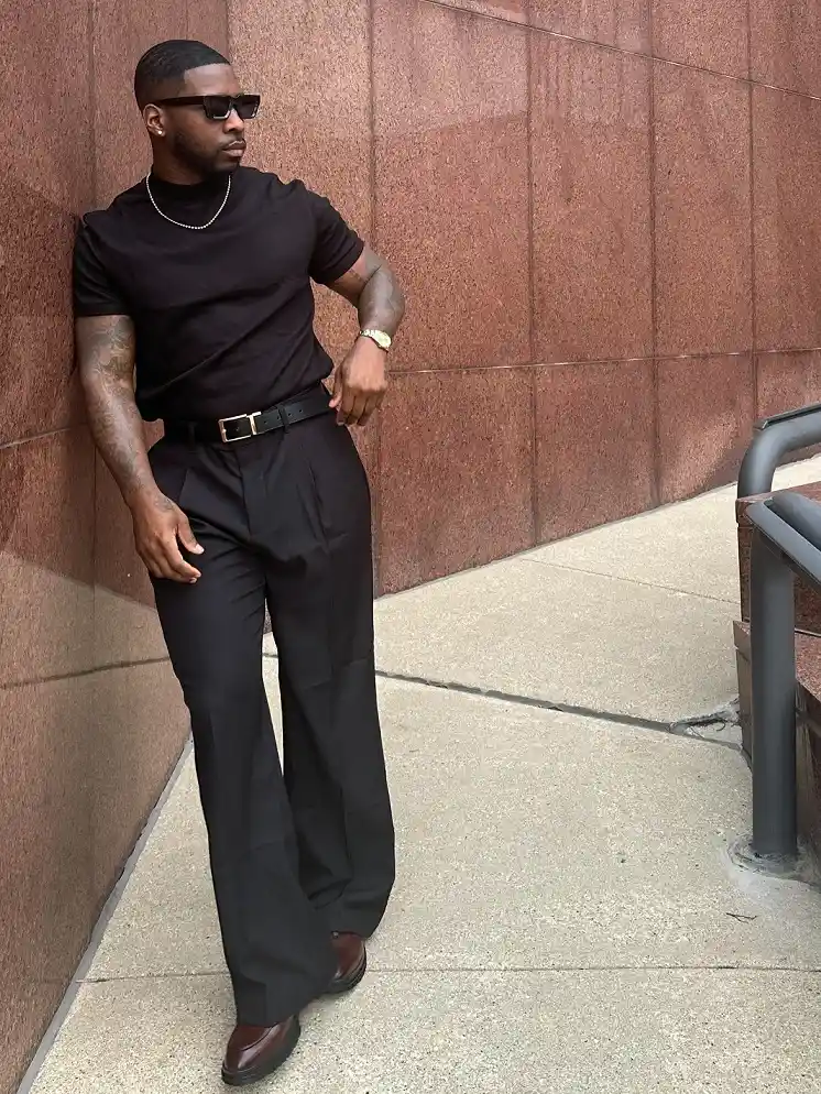 16 Wide Pants Outfit Ideas for Men That Actually Look Put Together 10 Flared Black Trousers That Trade Baggy for Tailored Wide Leg