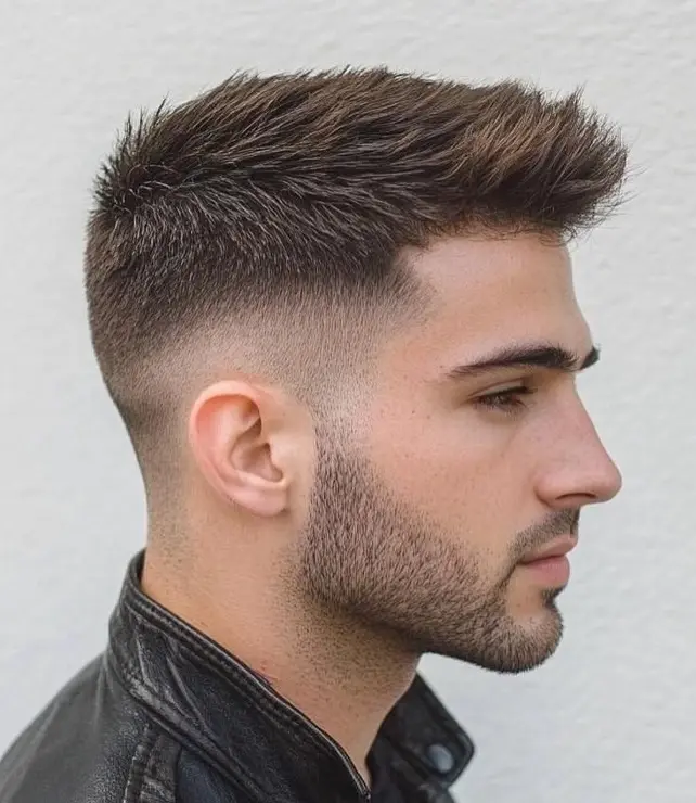 15 Straight Hair Cuts For Men Your Barber Will Understand 6 Spiked Top Over A High Skin Fade