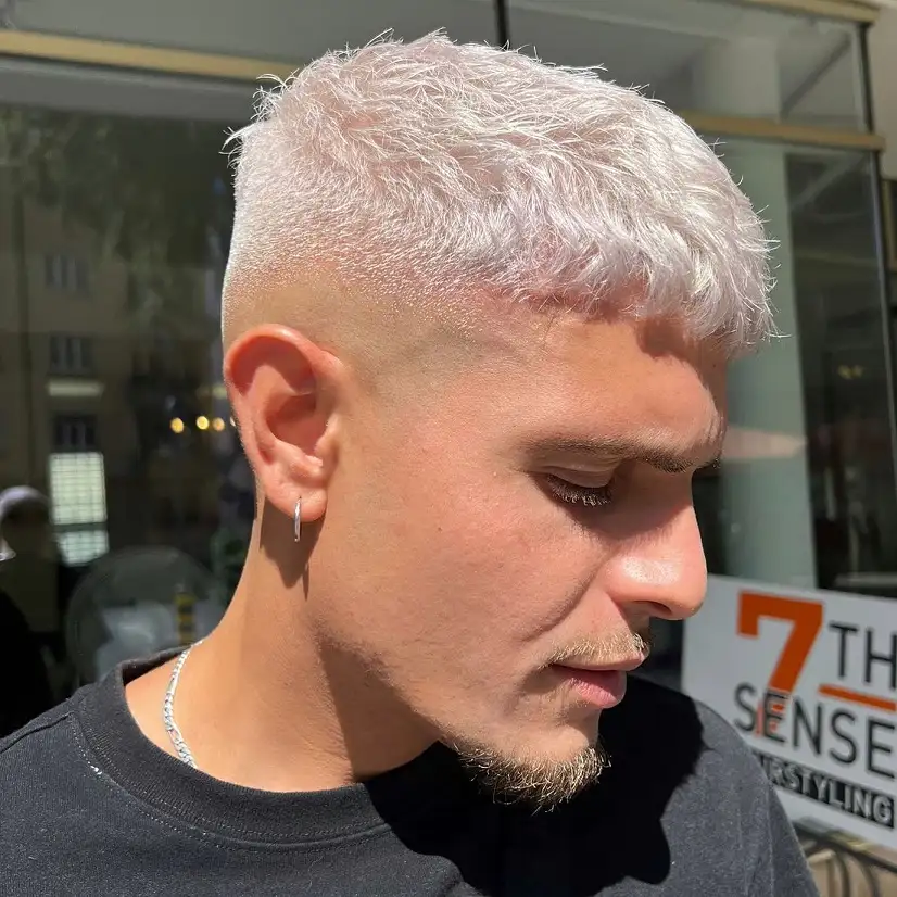 Pearl White Crop With a Blunt Fringe