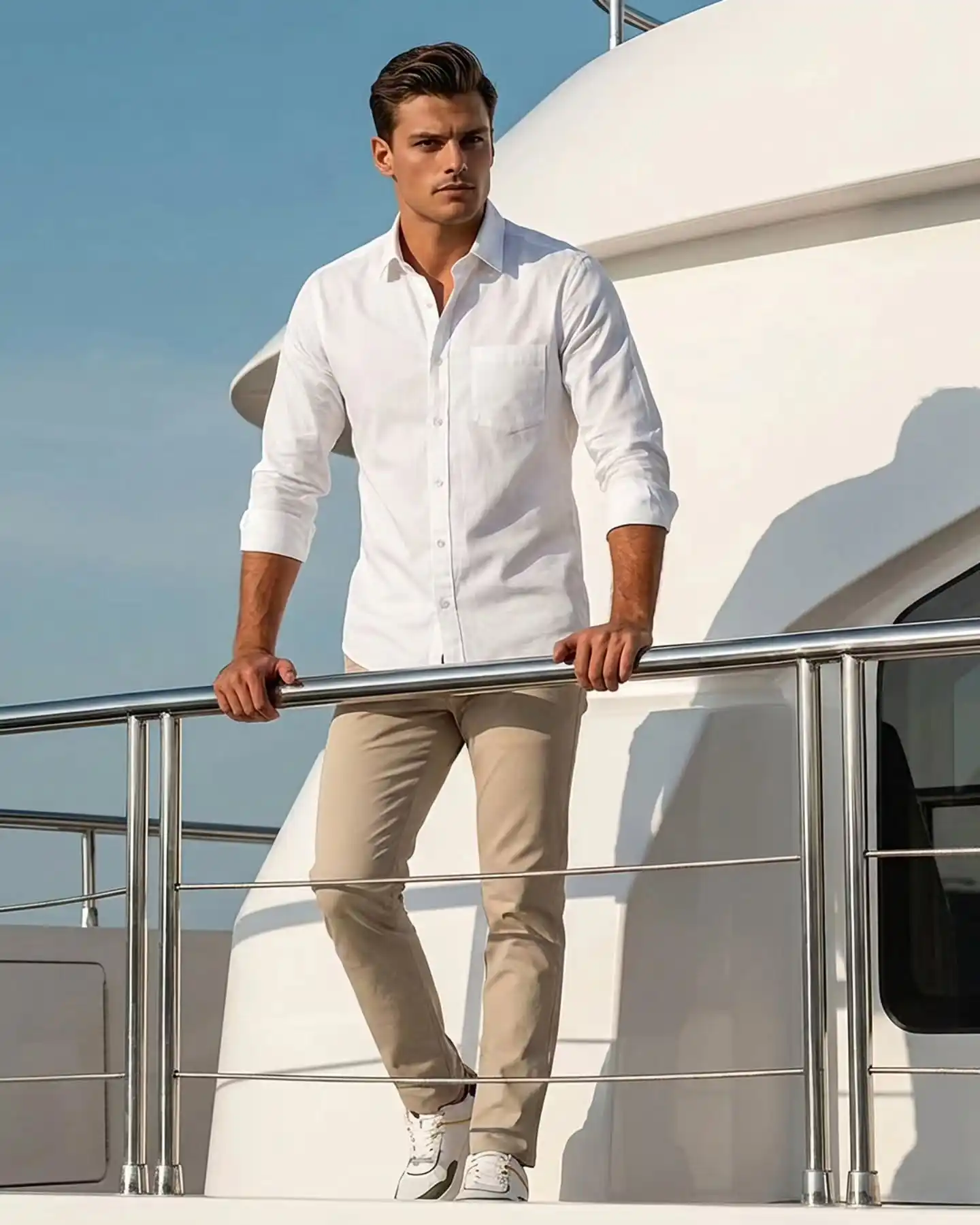 9 Classy Outfits Men Can Wear For Any Occasion That Turn Heads 5 Classic white shirt and chinos