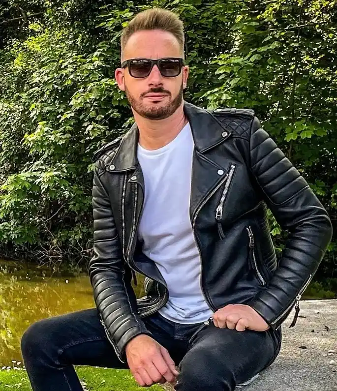 Quilted Biker Jacket With a White Tee and Black Jeans