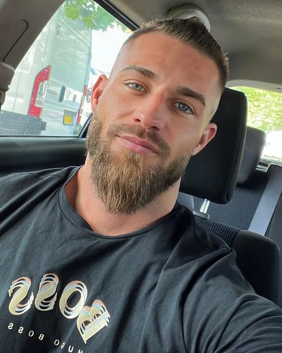 22 Warrior Haircut Ideas for Men: Braids, Fades, and Full Beards 2 Short Back Swept Crop With a Sharp Beard