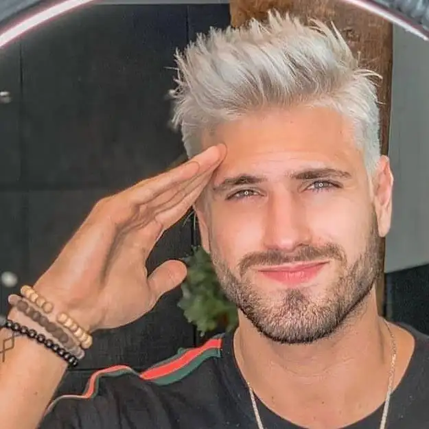 Silver Textured Push Back With a Beard