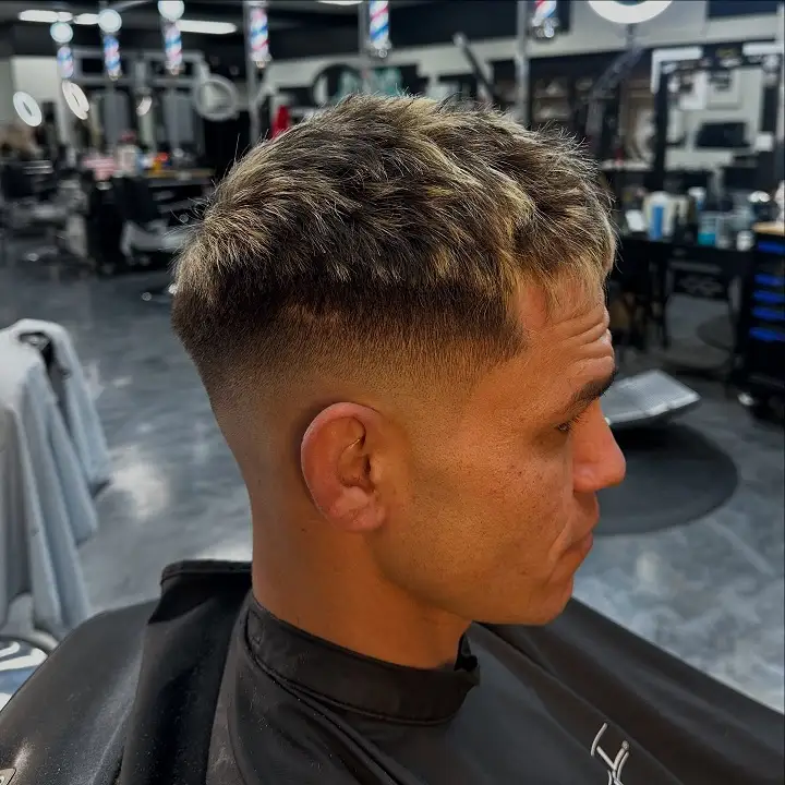 21 Stylish Frosted Tips Hair for Men You Need to Try 6 Blunt Fringe Crop With a Bleached Top Layer