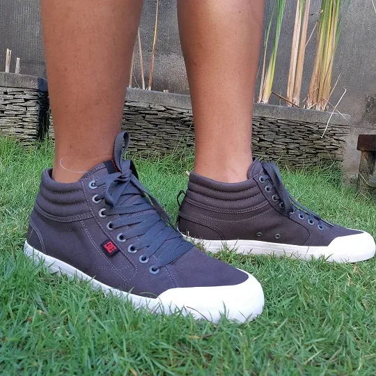 Charcoal Canvas Mid-Tops for Bare-Leg Summer Days