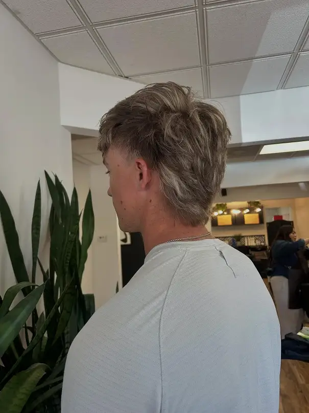 21 Stylish Frosted Tips Hair for Men You Need to Try 3 Thin Blonde Streaks Threaded Through Tight Curls