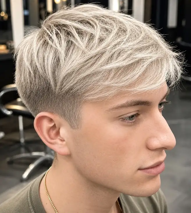 15 Cool Blonde Hair Ideas for Men That Look Fresh, Not Bleached 7 Silver Ash Blonde With Volume on Top