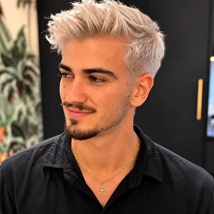 Tousled Platinum With Volume Up Front