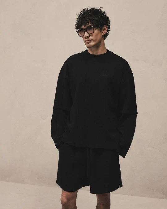 21 Men's T-Shirt Outfit Ideas That Actually Look Put Together 7 All Black, Layered, With Texture Doing the Talking