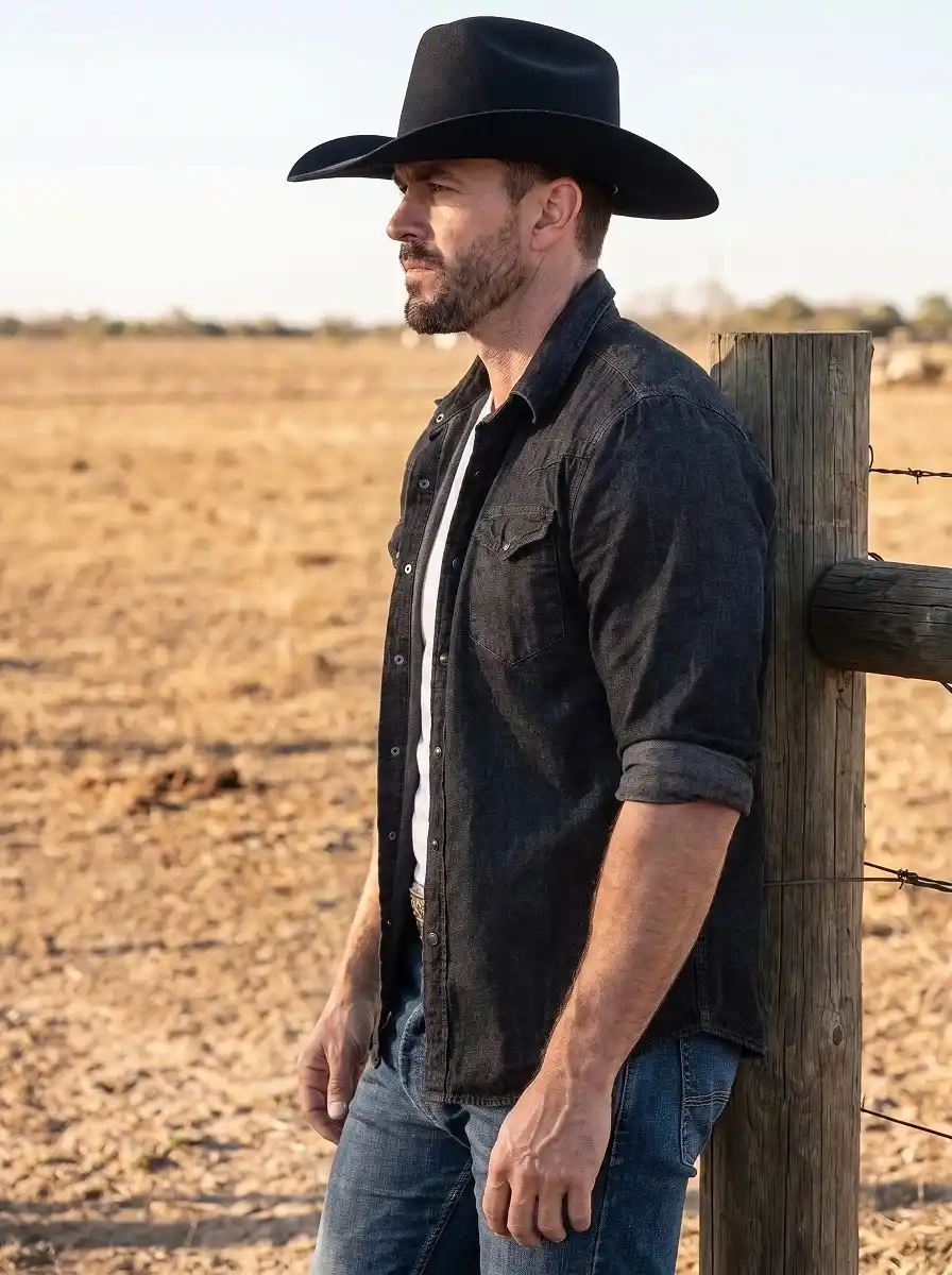 The Black Felt Hat That Actually Works Because Everything Under It Stays Quiet