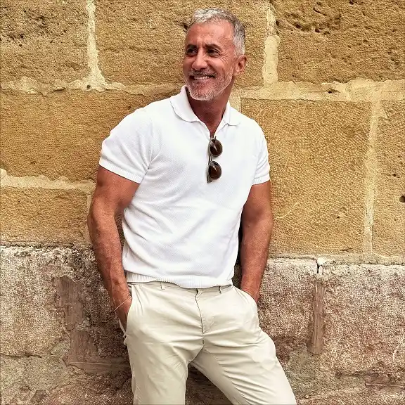 Summer Fashion for Older Gentlemen: 17 Timeless Outfits That Still Feel Fresh 17 A Knit Polo in a Soft Cream Palette