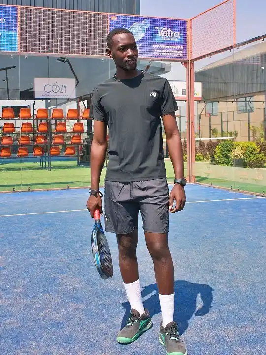 Charcoal Tee With Textured Grey Court Shorts