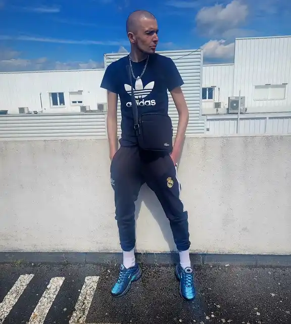 Summer Fashion for Skinny Guys: 20 Looks That Add Shape and Height 17 Navy Adidas Tee and Joggers