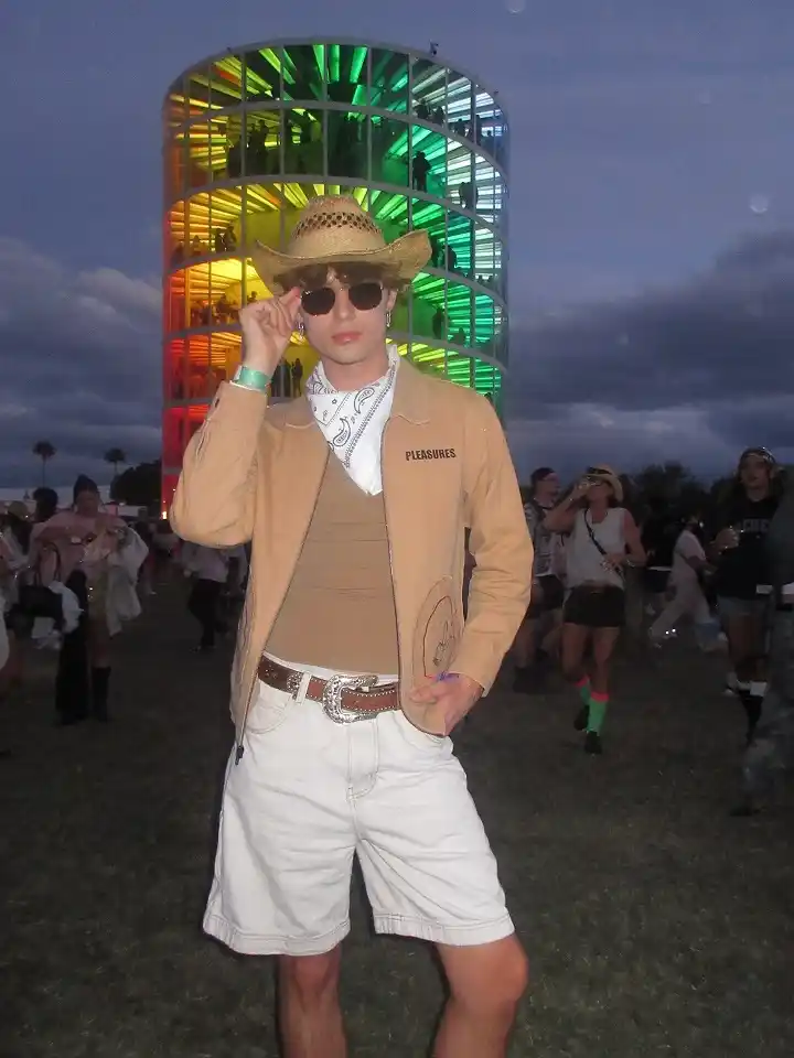 Straw Hat, Camel Jacket and a Big Silver Buckle