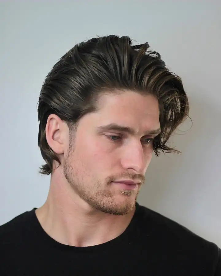 Long Layers Brushed Back With Height At The Front