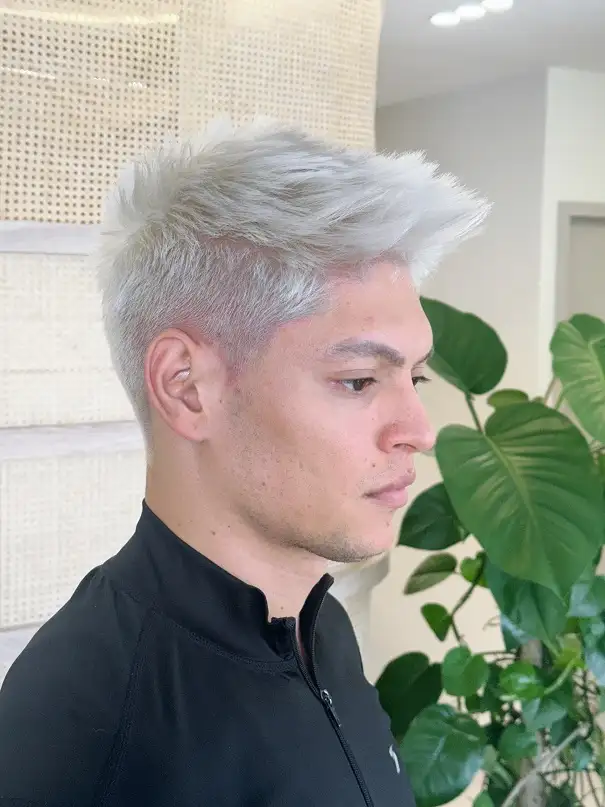 White Quiff With Angled Height
