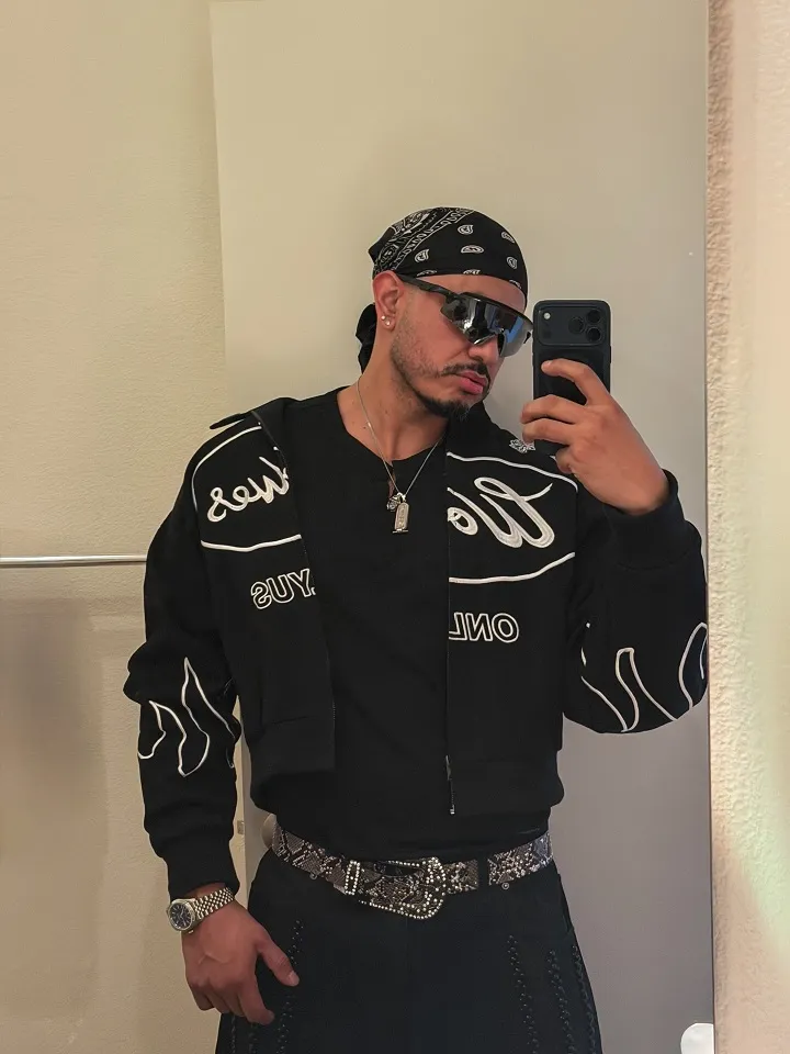 25 Rave Outfits for Men That Go All-in on Style 12 Foil-Coated Denim Set That Looks Like Liquid Metal