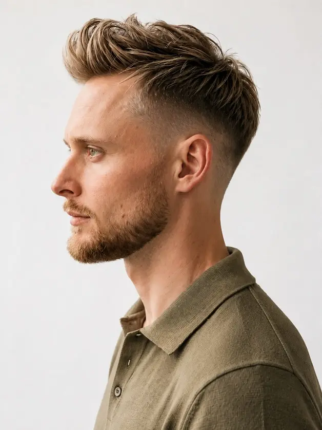 15 Cool Blonde Hair Ideas for Men That Look Fresh, Not Bleached 2 Dark Blonde Hair for Men, Brushed Up With a Low Taper