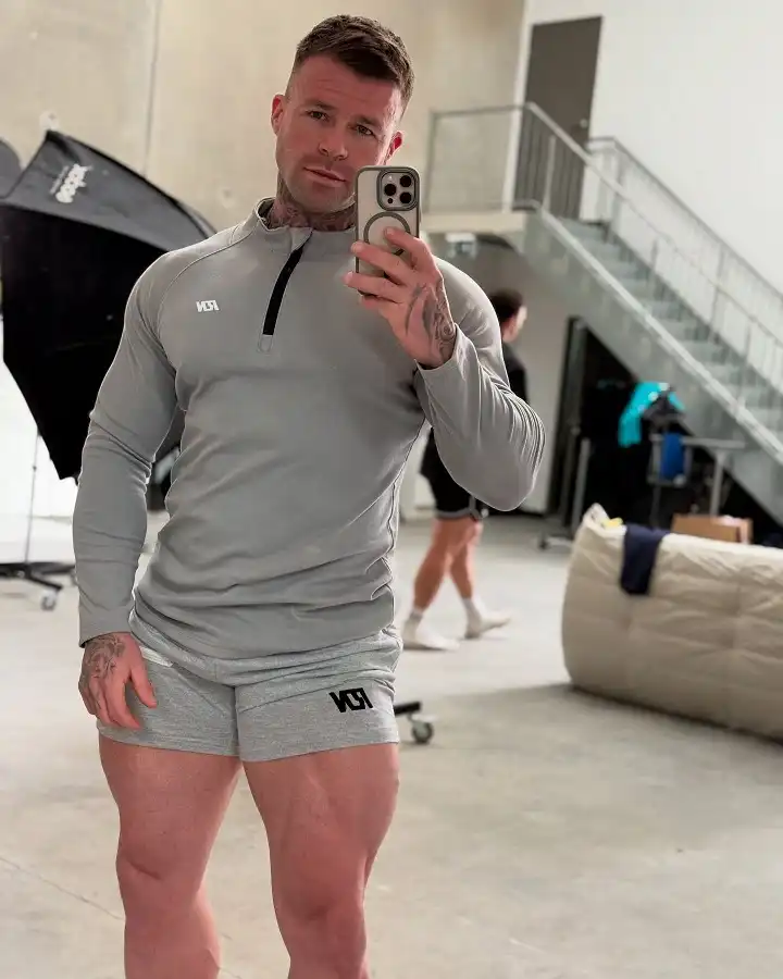 Grey Quarter Zip With Matching Grey Shorts