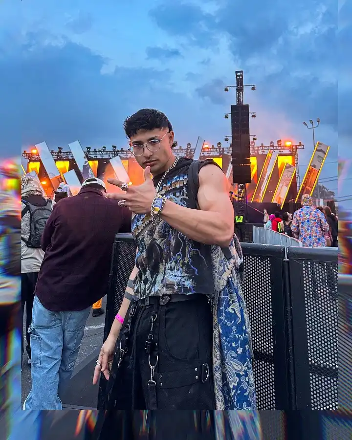 25 Rave Outfits for Men That Go All-in on Style 9 Holographic Hoodie and a Hydration Pack for Function With Flash